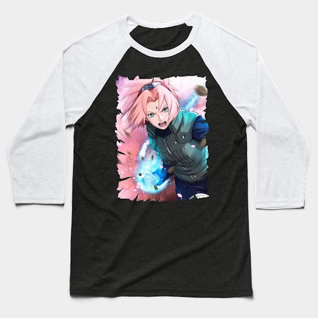 SAKURA HARUNO MERCH VTG Baseball T-Shirt by funnymushroomz